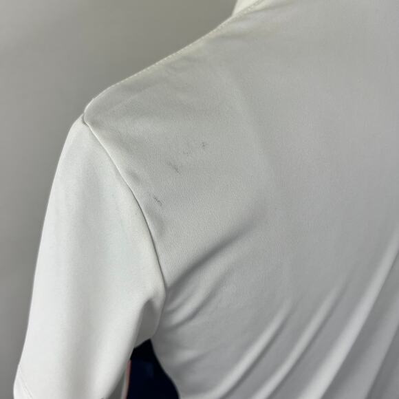 Greg Norman Play Dry White Quarter-Zip Short Sleeve Polo Shirt Side Stripe M - Picture 6 of 9